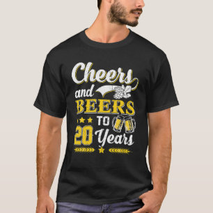 Manar Cheers och Öl till 20 års födelsedagskalkyl T Shirt