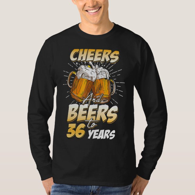 Manar Cheers och Öl till 36 års ålder T Shirt (Framsida)
