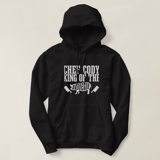 Manar Chef Cody är Kung i Barbecue BBQ Grillin Hoodie (Design framsida)