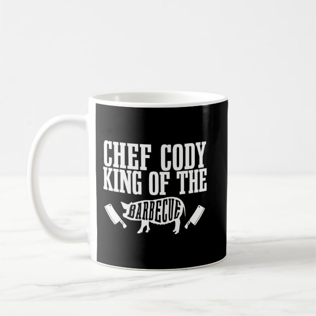 Manar Chef Cody är Kung i Barbecue BBQ Grillin Kaffemugg (Vänster)