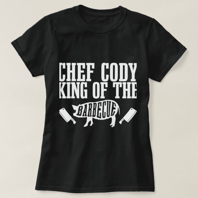 Manar Chef Cody är Kung i Barbecue BBQ Grillin T Shirt (Design framsida)