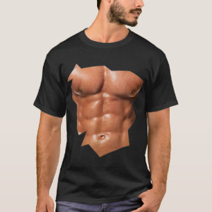 Manar Chest Sex Pack Abs lustiga låtsabb Muscles R T Shirt