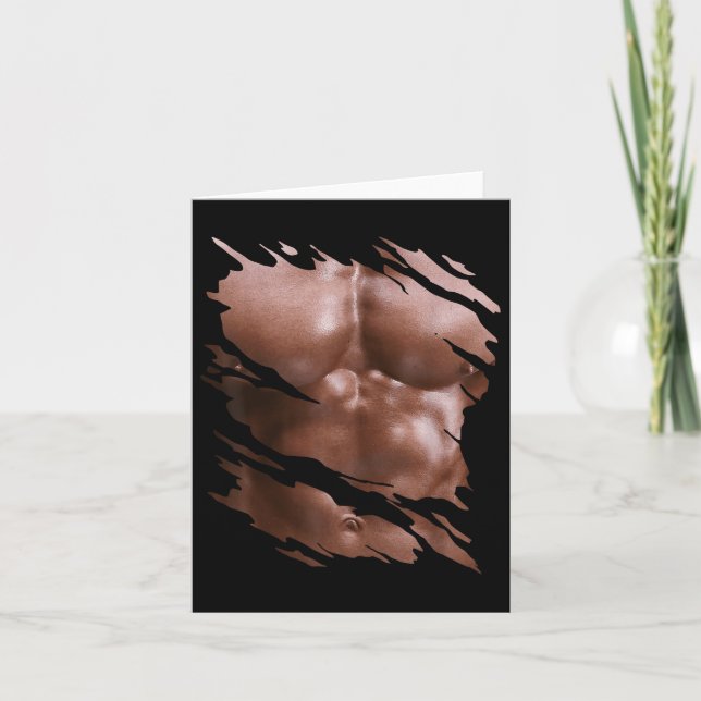 Manar Chest Sex Pack I Muscles BodyBuilder I Fake  Kort (Framsida)