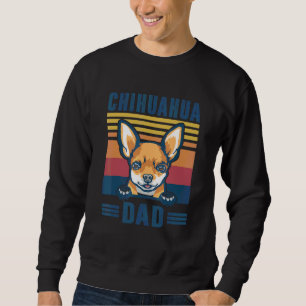 Manar Chihuahua Pappa Far Retro Chihuahua Hund Pap Lång Ärmad Tröja