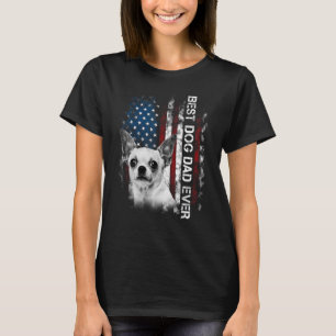 Manar Chihuahua Pappa Vintage Amerikanska Flagga T Shirt
