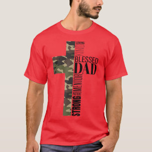 Manar Christian Fars dag Religiösa Manar Camo Cros T Shirt