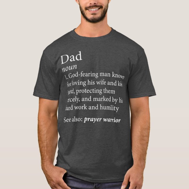 Manar Christian Pappa Definition Fars dag T Shirt (Framsida)