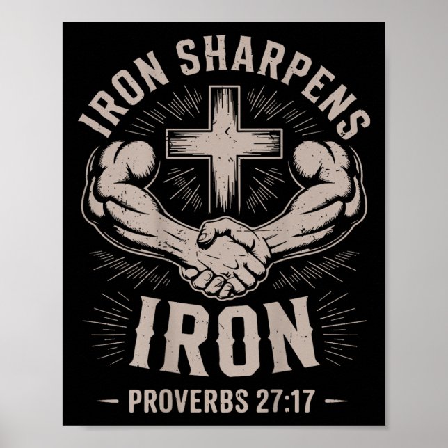 Manar Christian Workout Järn Sharpens Järn Proverb Poster (Framsidan)