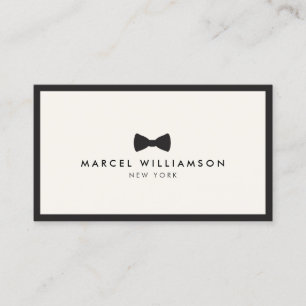 Manar Classic Bow Tie Logotyp Black/Ivory Visitkort