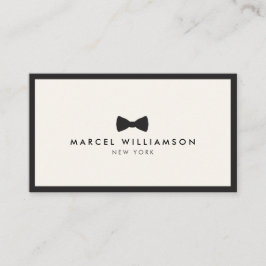 Manar Classic Bow Tie Logotyp Black/Ivory Visitkort