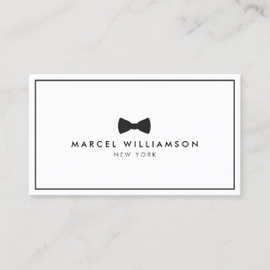 Manar Classic Bow Tie Logotyp Black/White Visitkort