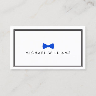 Manar Classic Bow Tie Logotyp - Blue and White Visitkort