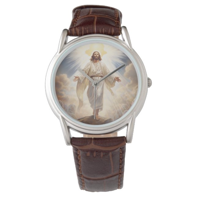 Manar Classic Leather Watch-Jesus Armbandsur (Framsida)