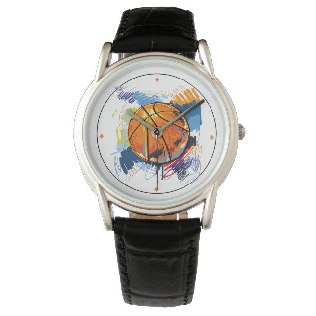 Manar Classic Watch-Basketball med tidmarkeringar Armbandsur (Framsida)