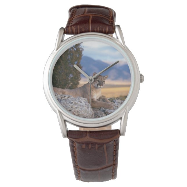Manar Classic Watch/Wildlife Mountain Lejon Armbandsur (Framsida)