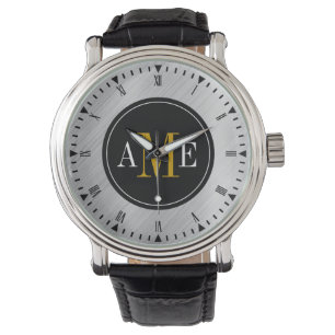 Manar Classy Gult Monogram Watch Armbandsur