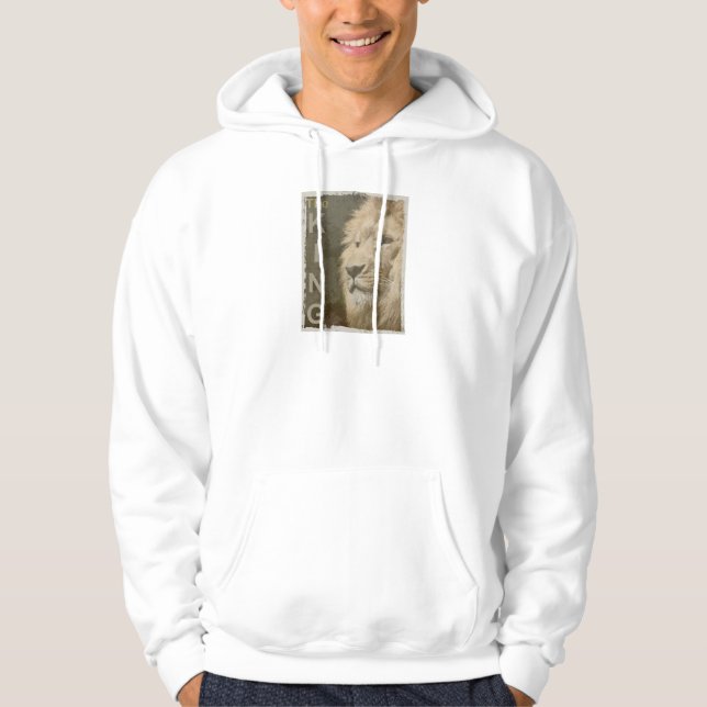 Manar Clothing Apparel Mode Pop Art Lejon Head Hoodie (Framsida)