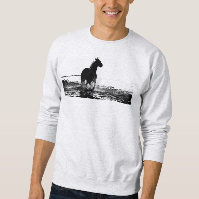 Manar Clothing Ash Sweatshirt Running Horse Design (Framsida)