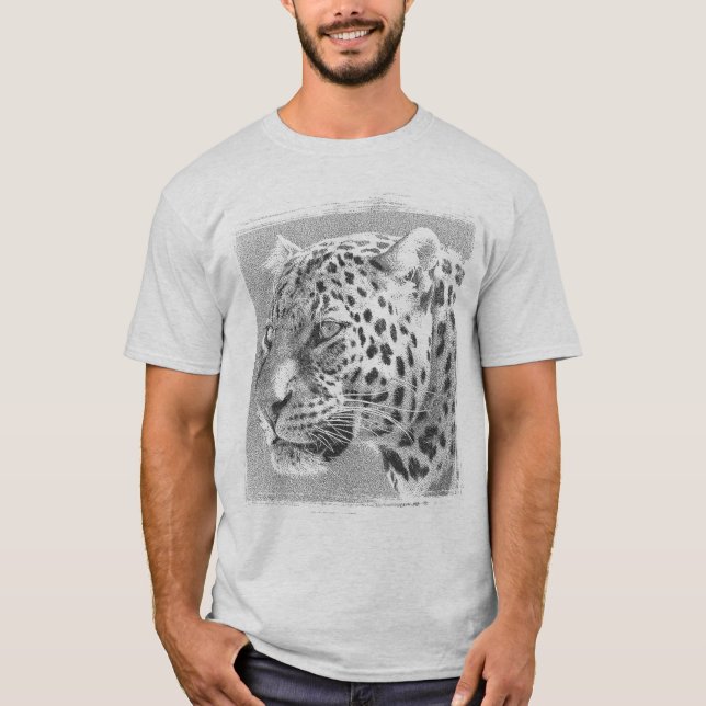 Manar Clothing Leopard Head Modern Template Ash T Shirt (Framsida)