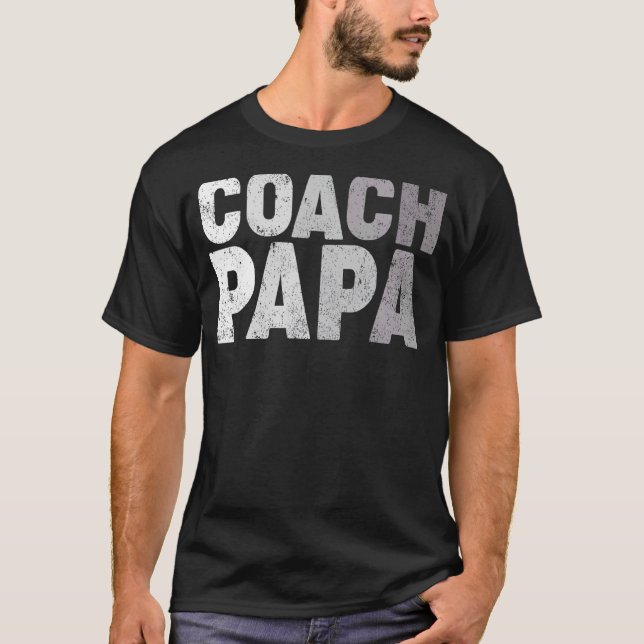 Manar Coach Pappa Fotboll för fotboll, basketboll  T Shirt (Framsida)