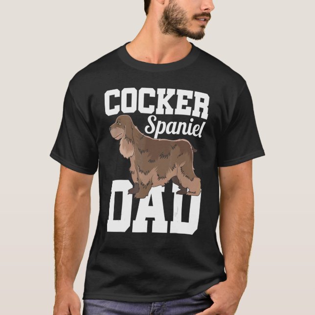 Manar Cocker Spain Pappa Hund Cute Animal Pet Cock T Shirt (Framsida)