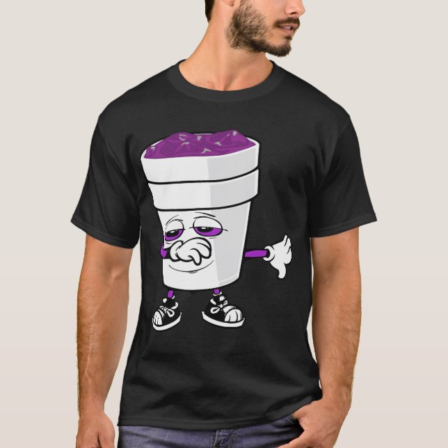 Manar Codeine Cough Syrup Dabbing Dubbla Kopp Sizz T Shirt (Framsida)