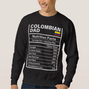 Manar colombianska Pappa Nutrition Facts Fars dag Lång Ärmad Tröja