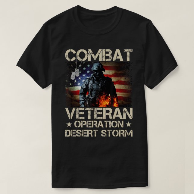 Manar Combat Veteran Operation Desert Storm Soldie T Shirt (Design framsida)