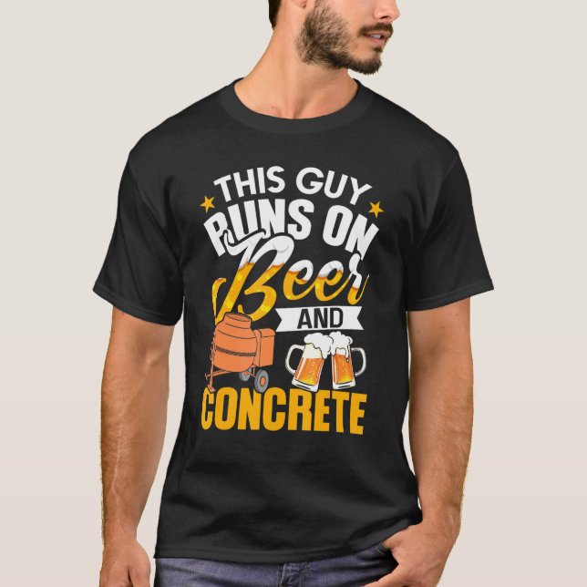 Manar Concreer Beer Cement Worker Apprecia T Shirt (Framsida)