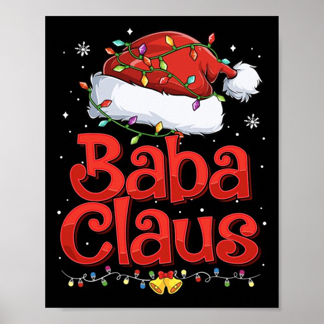 Manar Coola Baba Claus med jultomten Ligh Poster (Framsidan)