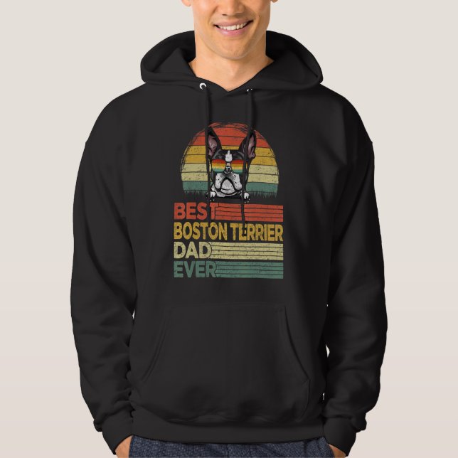 Manar Coola Best Boston Terrier Pappa AldriPappor  Hoodie (Framsida)