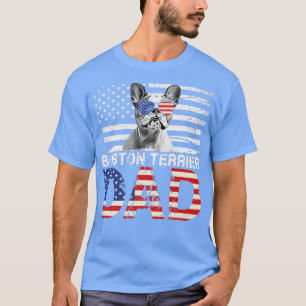 Manar Coola Boston Terrier Pappa USA flagga Patrio T Shirt