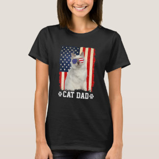Manar Coola Cat Pappa Amerikanska Far S-dagen i Fl T Shirt
