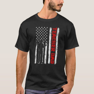 Manar Coola Fars dag Amerikanska Flagga Lärare Pap T Shirt