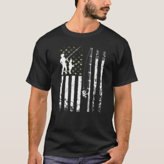 Manar Coola Fishing Usa Camouflage US Flagga Bass  T Shirt