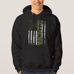 Manar Coola Grandpa American Patriotic USA flagga Hoodie