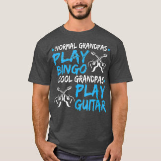 Manar Coola Grandpa Play Guitar Funny Fars dag T Shirt