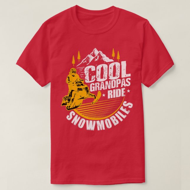 Manar Coola Grandpas Ride SnowMobes Gift Funny Sno T Shirt (Design framsida)