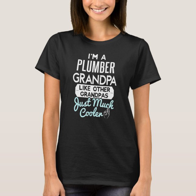 Manar Coola Plumber Grandpa Fars dag Gift T Shirt (Framsida)