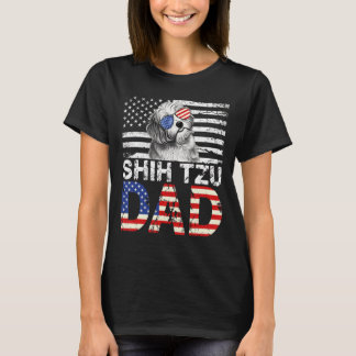 Manar Coola Shih Tzu Pappa USA flagga Patriotic Fa T Shirt