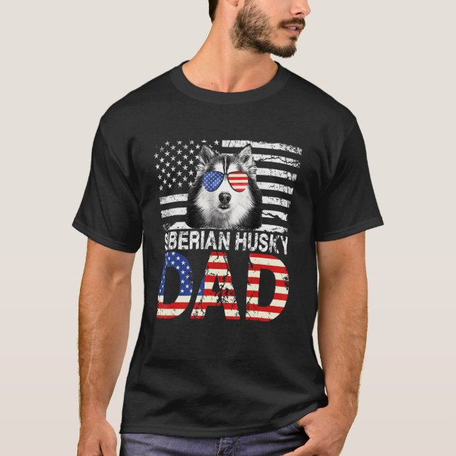 Manar Coola, Siberian husky Pappa, Patriotic Fa T Shirt (Framsida)