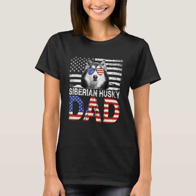 Manar Coola, Siberian husky Pappa, Patriotic Fa T Shirt (Framsida)