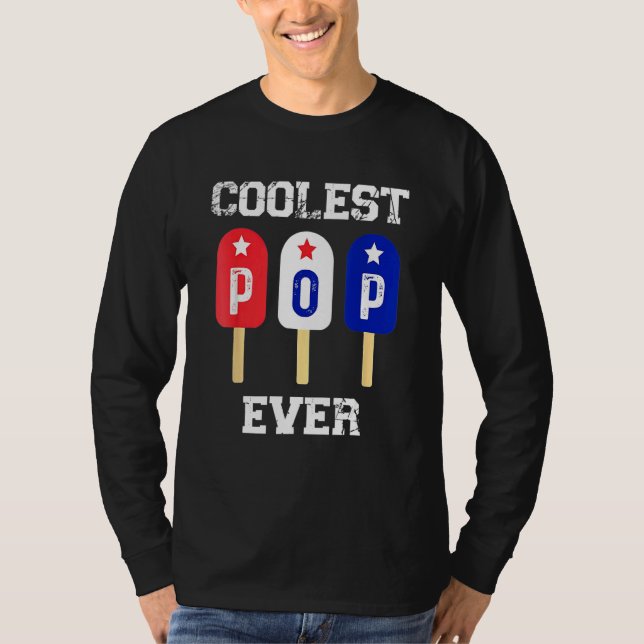 Manar Coolest Pop Aldrig Popsicle Manar Best Pappa T Shirt (Framsida)