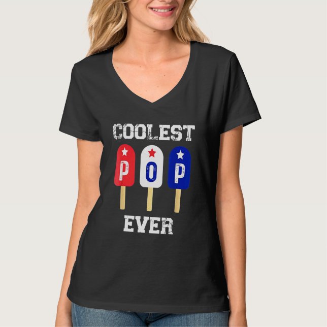 Manar Coolest Pop Aldrig Popsicle Manar Best Pappa T Shirt (Framsida)