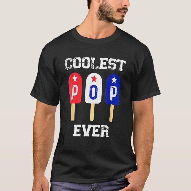 Manar Coolest Pop Aldrig Popsicle Manar Best Pappa T Shirt (Framsida)