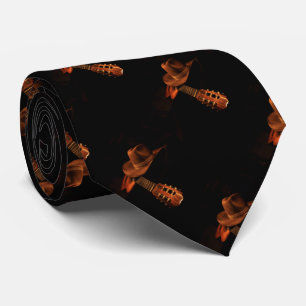 Manar Cowboy Hat och Guitar Westernare Neck Tie Slips