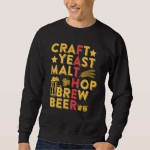 Manar Craft Yast Malt Skutt Brew Beer Craft Breft  Lång Ärmad Tröja