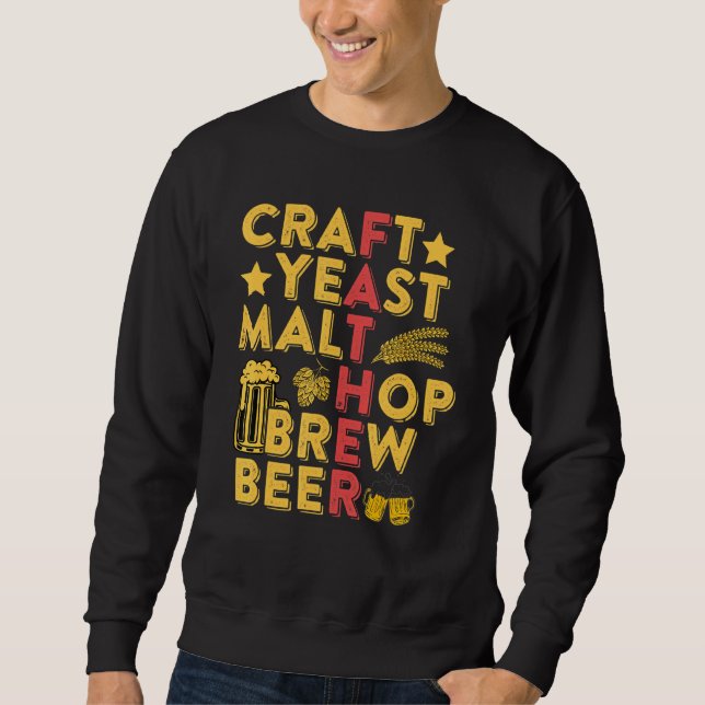 Manar Craft Yast Malt Skutt Brew Beer Craft Breft  Lång Ärmad Tröja (Framsida)
