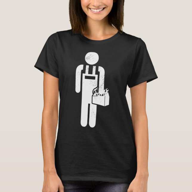 Manar Crateur Retro Graphic Electrician Worker to T Shirt (Framsida)