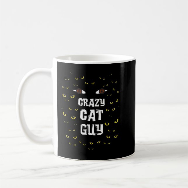 Manar Crazy Cat Guy _ Cat pappa T-Shirt Kaffemugg (Vänster)